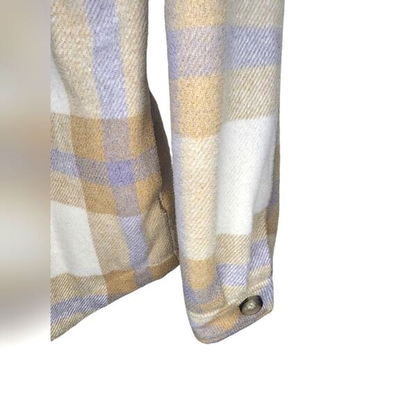 NWOT GARAGE Lavender & Tan Plaid Shacket, Size M - Picture 5 of 8